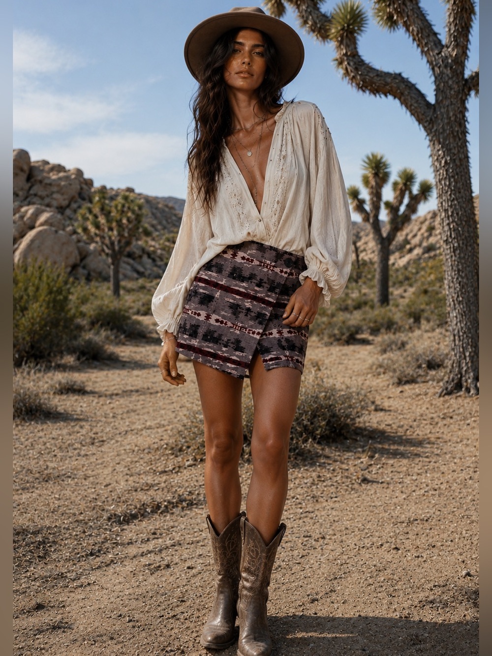 BB Dakota Tribal Southwestern Wrap Skort Mini Skirt Size 4